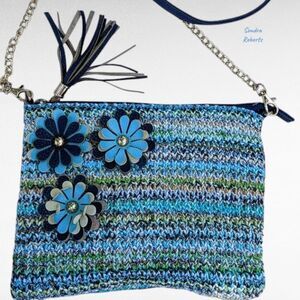 Sondra Roberts Squared Woven Crossbody Bag